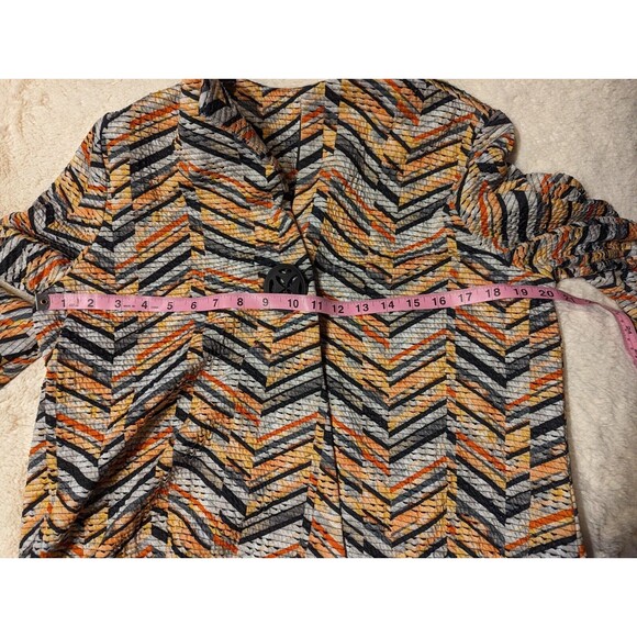 IC COLLECTION By Connie K Colorful Asymmetric Swing Jacket Women's Medium - Picture 7 of 10